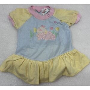 Vintage Healthtex One Piece Dress Romper Sz 6 Months Flowers Mini Gardener